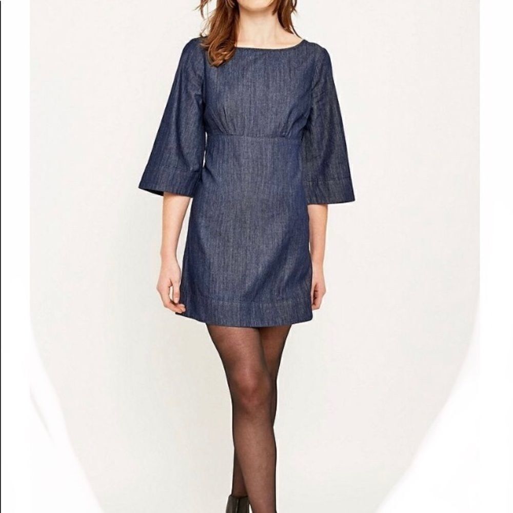 Cooperative Criss Cross Back Blue Denim Dress 4
